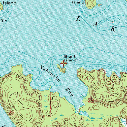 Topographic Map of Blunt Island, MN