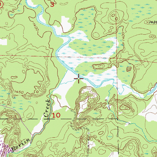 Topographic Map of Boriin Creek, MN
