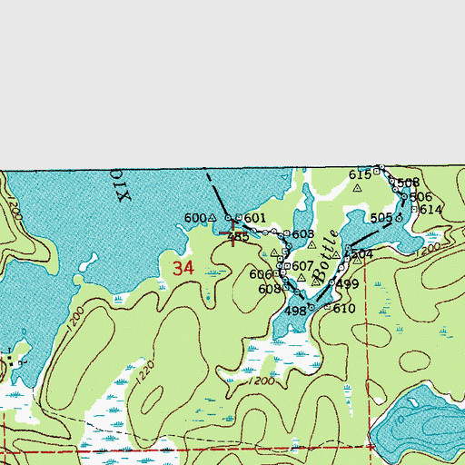 Topographic Map of Bottle River, MN