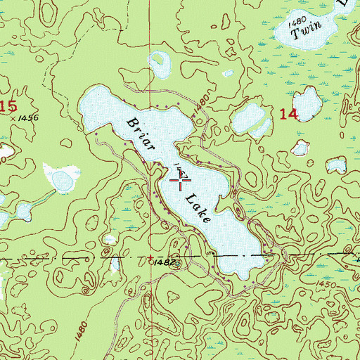 Topographic Map of Briar Lake, MN