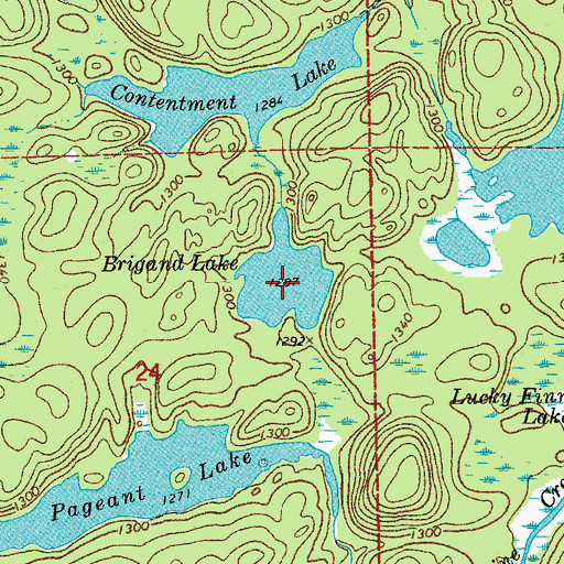 Topographic Map of Brigand Lake, MN