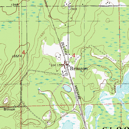 Topographic Map of Brimson, MN