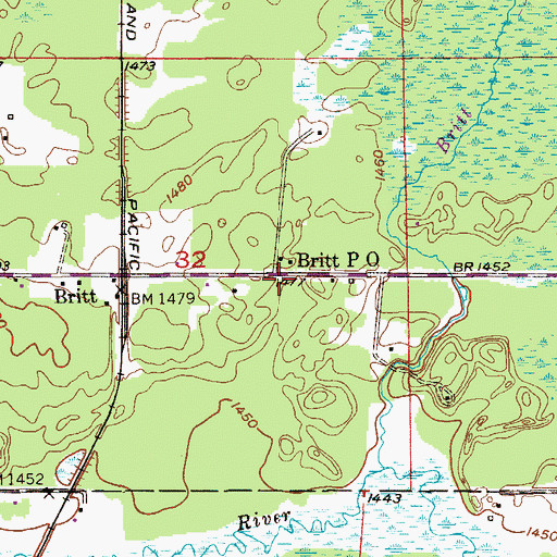 Topographic Map of Britt, MN