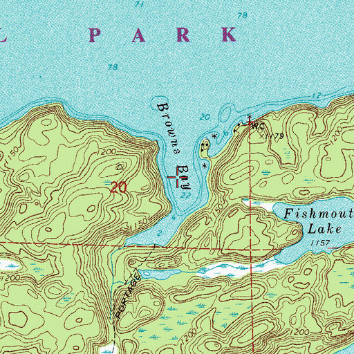 Topographic Map of Browns Bay, MN