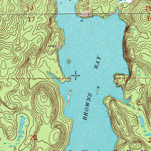 Topographic Map of Browns Bay, MN