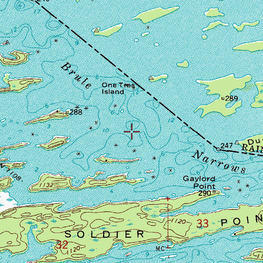 Topographic Map of Brule Narrows, MN