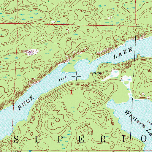 Topographic Map of Buck Lake, MN