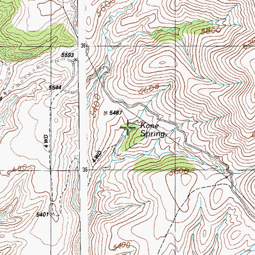 Topographic Map of Kane Spring, AZ