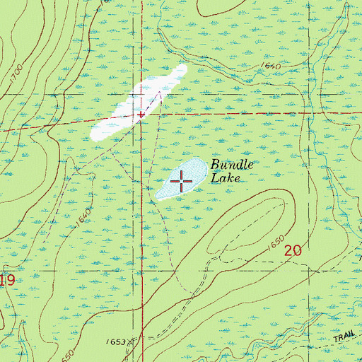 Topographic Map of Bundle Lake, MN