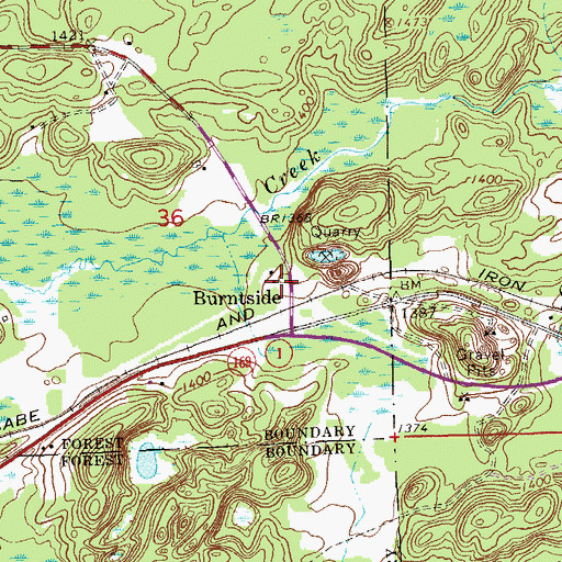 Topographic Map of Burntside, MN