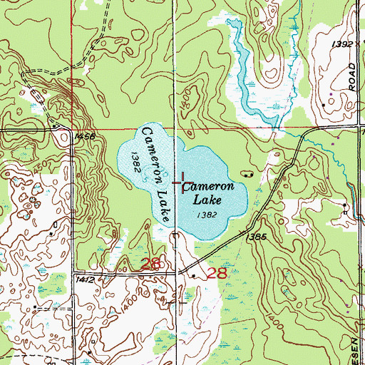 Topographic Map of Cameron Lake, MN
