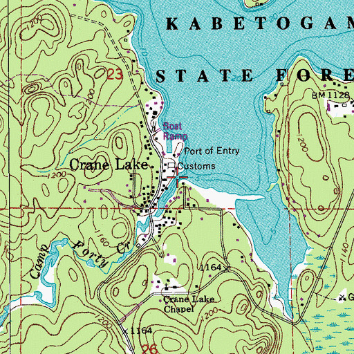 Topographic Map of Camp Forty Creek, MN