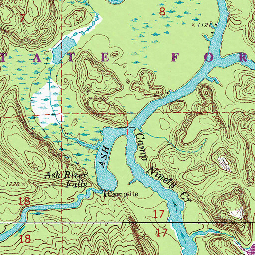 Topographic Map of Camp Ninety Creek, MN