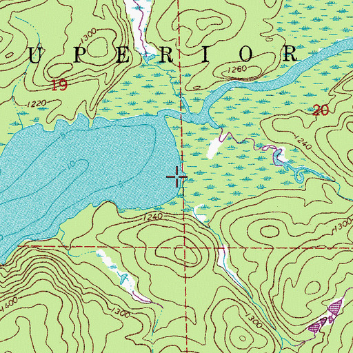 Topographic Map of Camp Ninty Seven Creek, MN