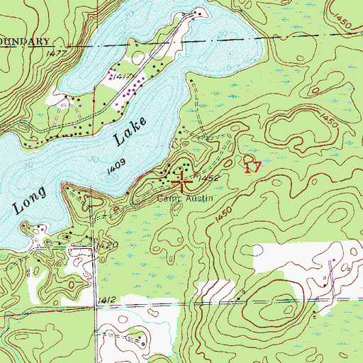Topographic Map of Camp Austin, MN