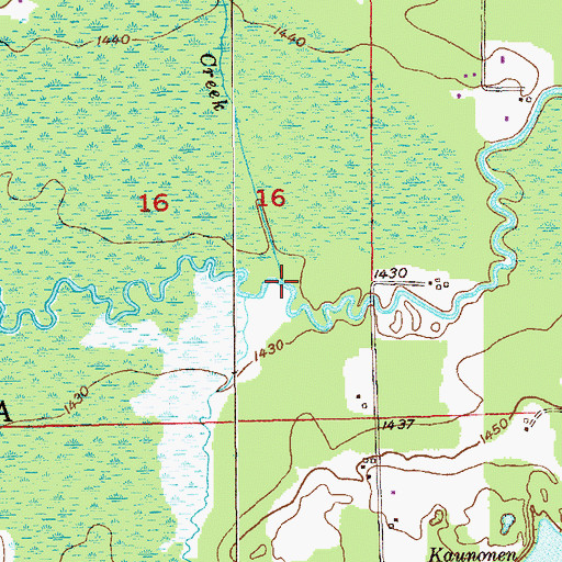 Topographic Map of Camp Eight Creek, MN