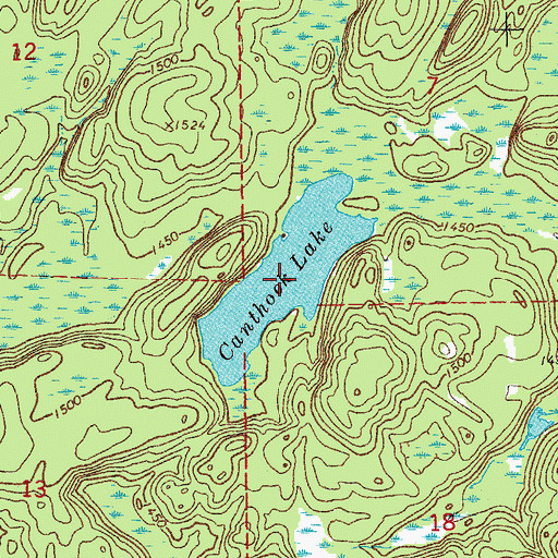 Topographic Map of Canthook Lake, MN