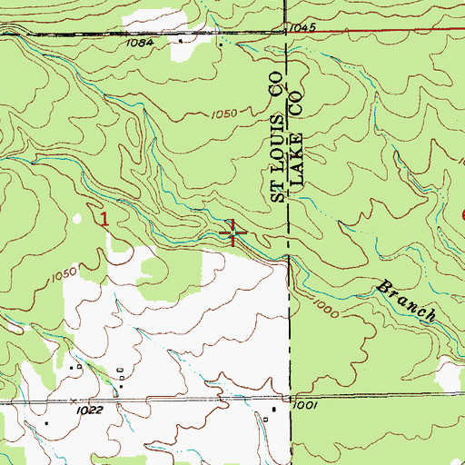 Topographic Map of Captain Jacobson Creek, MN