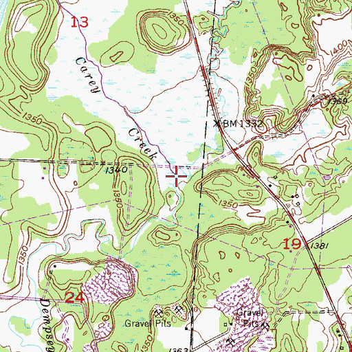 Topographic Map of Carey Creek, MN