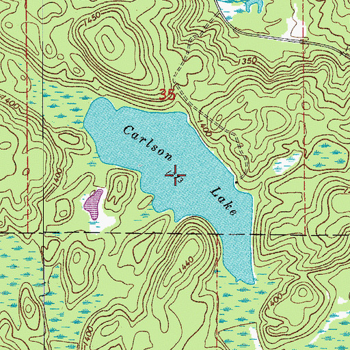 Topographic Map of Carlson Lake, MN