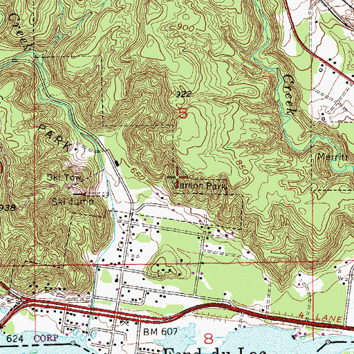Topographic Map of Carson Park, MN
