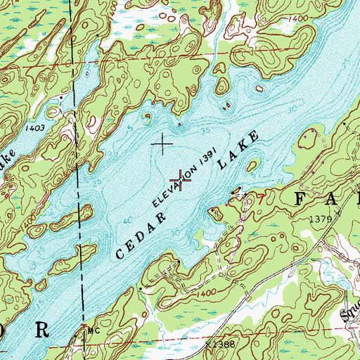 Topographic Map of Cedar Lake, MN