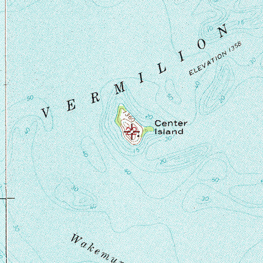 Topographic Map of Center Island, MN
