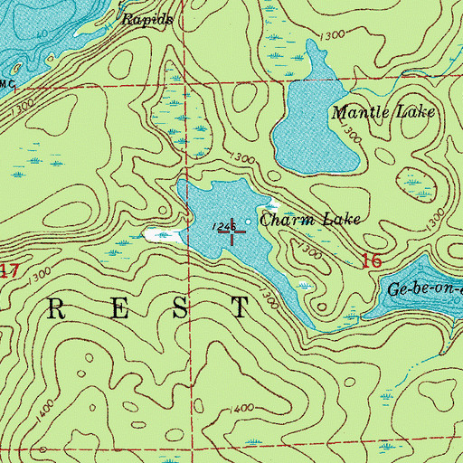 Topographic Map of Charm Lake, MN