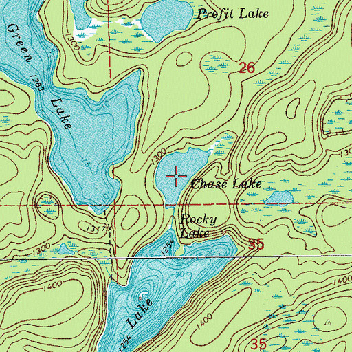 Topographic Map of Chase Lake, MN