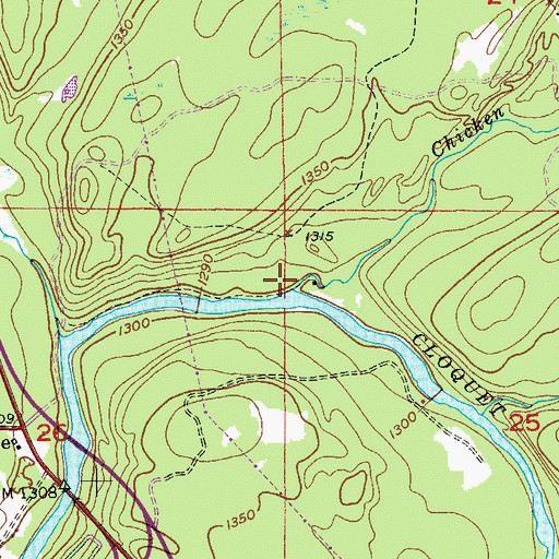 Topographic Map of Chicken Creek, MN
