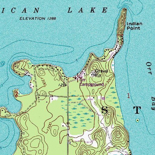 Topographic Map of Chippewa Campground, MN