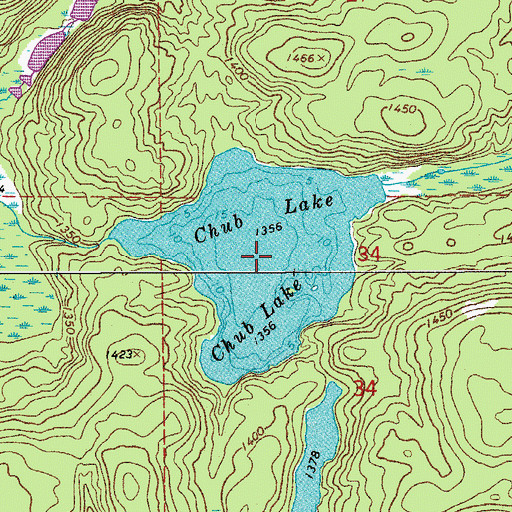 Topographic Map of Chub Lake, MN