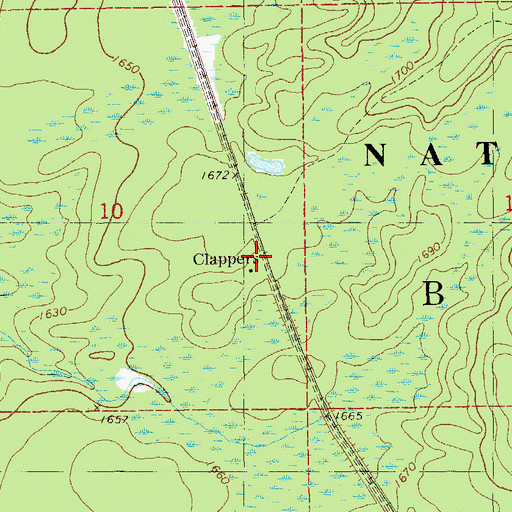 Topographic Map of Clappers, MN