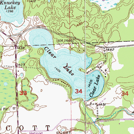 Topographic Map of Clear Lake, MN