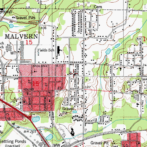 Topographic Map of Freewill Baptist Church, AR