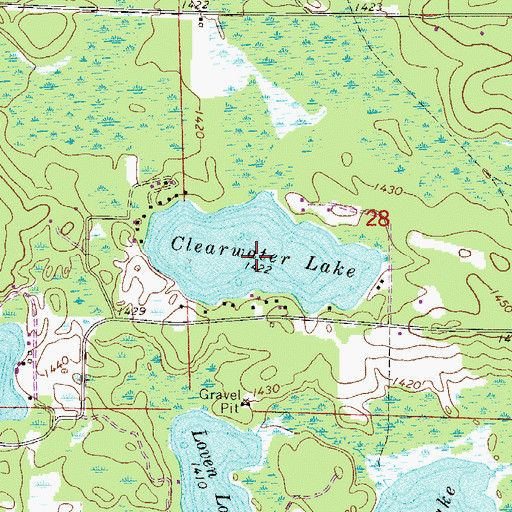 Topographic Map of Clearwater Lake, MN