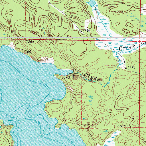 Topographic Map of Clyde Creek, MN