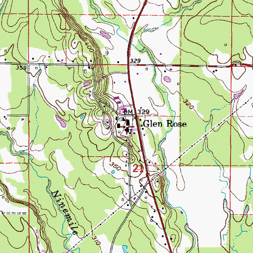 Topographic Map of Glen Rose Elementary School, AR