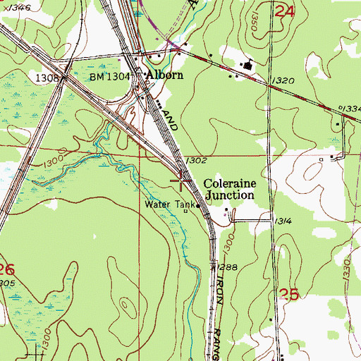 Topographic Map of Coleraine Junction, MN
