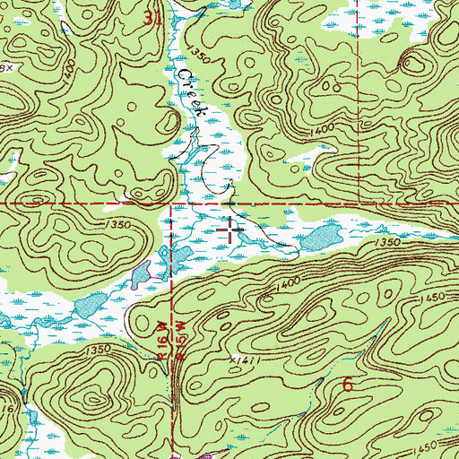 Topographic Map of Color Creek, MN