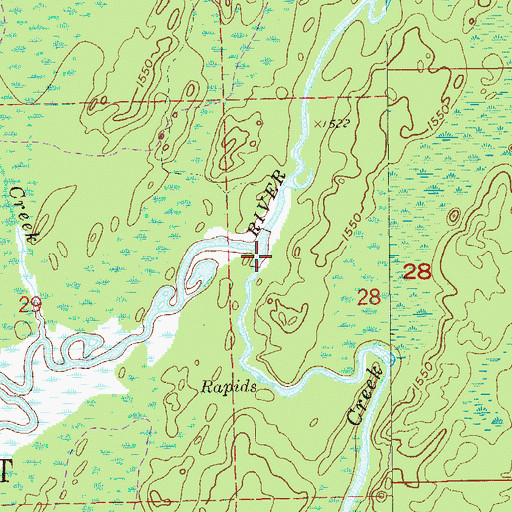 Topographic Map of Colvin Creek, MN