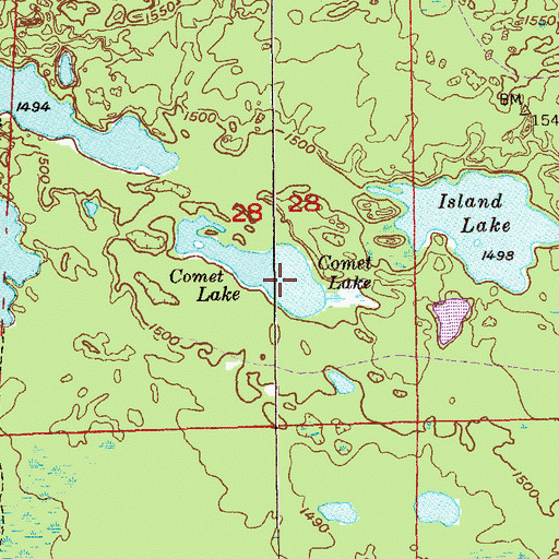 Topographic Map of Comet Lake, MN