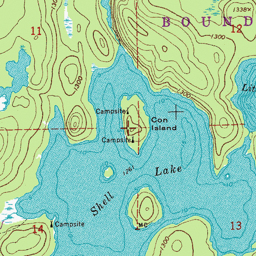 Topographic Map of Con Island, MN