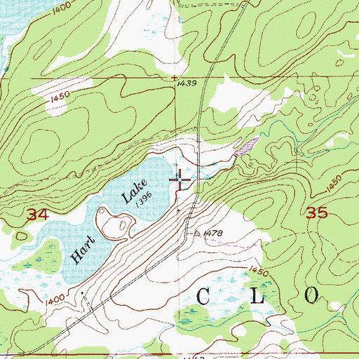 Topographic Map of Coolidge Creek, MN