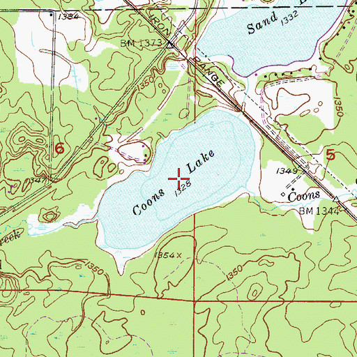 Topographic Map of Coons Lake, MN