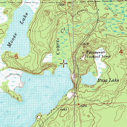 Topographic Map of Coyote Creek, MN
