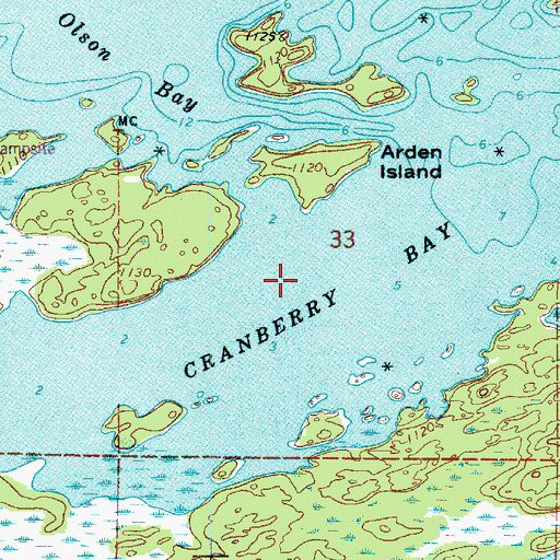 Topographic Map of Cranberry Bay, MN