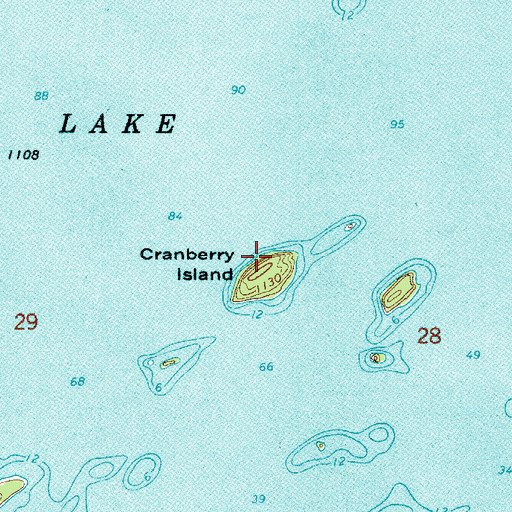 Topographic Map of Cranberry Island, MN