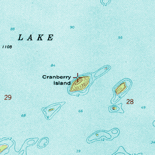 Topographic Map of Cranberry Island, MN