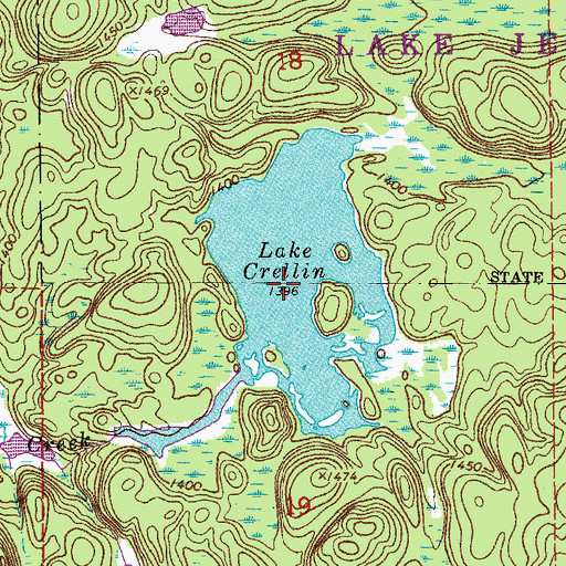 Topographic Map of Lake Crellin, MN
